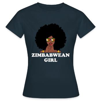zimbabwe girl, zimbabwe - Women's T-Shirt - navy - Front - AI Model Female 172 dark (172cm)
