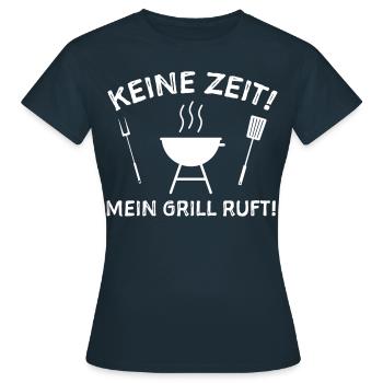 Grillen Sprüche Grillbesteck - Frauen T-Shirt - Navy - Vorne - AI Model Female 172 dark (172cm)