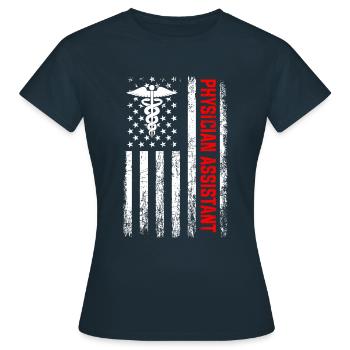 Physician Assistant american flag, Physician Assi - Women's T-Shirt - navy - Front - AI Model Female 172 dark (172cm)