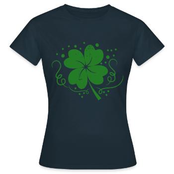 Kleeblatt - Frauen T-Shirt - Navy - Vorne - AI Model Female 172 dark (172cm)