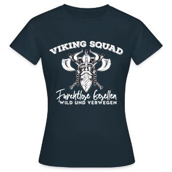 Viking - Furchtlos - Wild - Frauen T-Shirt - Navy - Vorne - AI Model Female 172 dark (172cm)