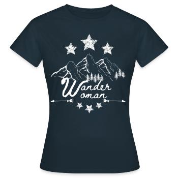 Hiking Woman - Women's T-Shirt - navy - Front - AI Model Female 172 dark (172cm)