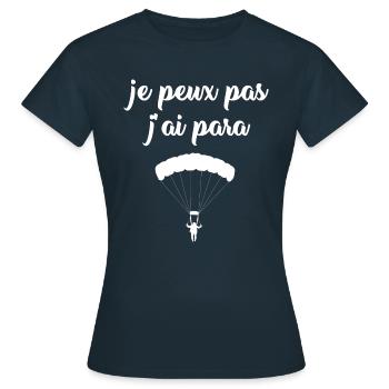 JE PEUX PAS J'AI PARA - T-shirt Femme - marine - Devant - AI Model Female 172 dark (172cm)