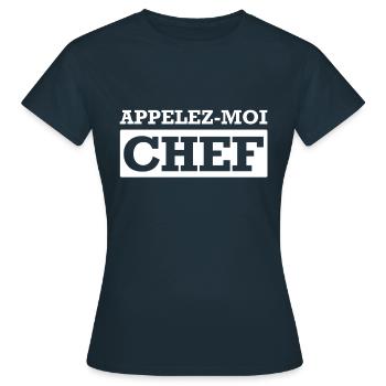 APPELEZ-MOI CHEF - T-shirt Femme - marine - Devant - AI Model Female 172 dark (172cm)