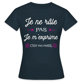 ICH BIN NICHT ZU MECKERN. - Frauen T-Shirt - Navy - Vorne - AI Model Female 172 dark (172cm)