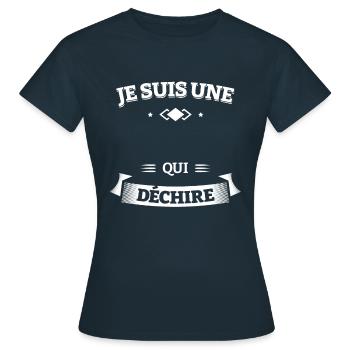CADEAU À PERSONNALISER QUI DÉCHIRE - T-shirt Femme - marine - Devant - AI Model Female 172 dark (172cm)