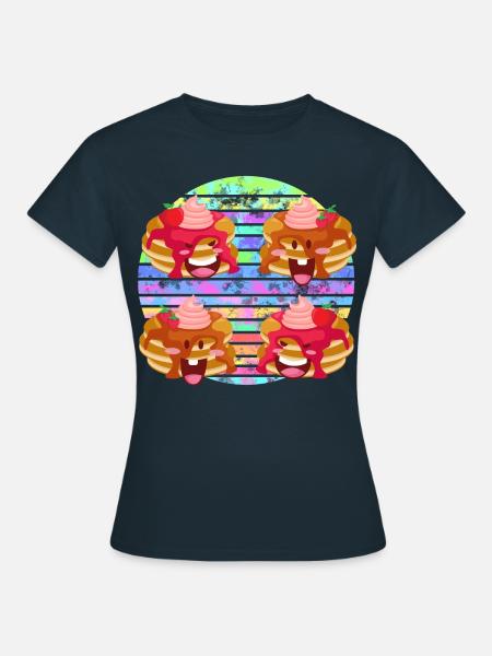 Pancake Frucht Soße Party - Frauen T-Shirt - Navy