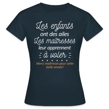 CADEAU MERCI MAITRESSE ENFANTS - T-shirt Femme - marine - Devant - AI Model Female 172 dark (172cm)