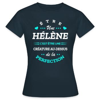 HÉLÈNE PARFAITE - NOM HÉLÈNE - T-shirt Femme - marine - Devant - AI Model Female 172 dark (172cm)