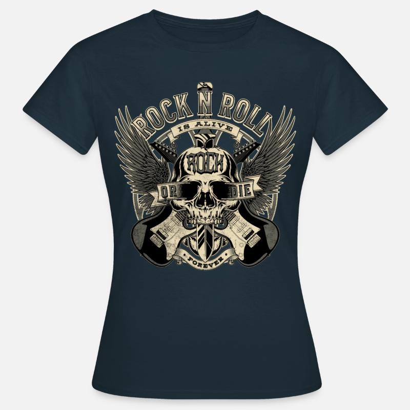 ROCKEN ODER STERBEN - Frauen T-Shirt - Navy