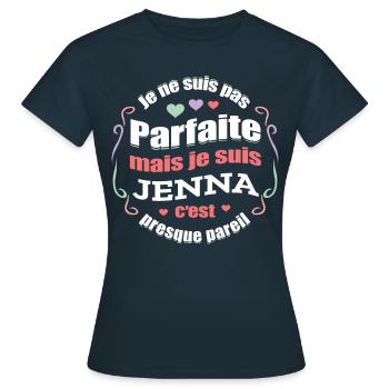 JENA PARFAITE - PRENOM JENA - T-shirt Femme - marine - Devant - AI Model Female 172 dark (172cm)