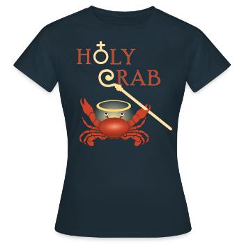 Funny Holy Crab: Holy Crab - T-shirt Femme - marine - Devant - AI Model Female 172 dark (172cm)