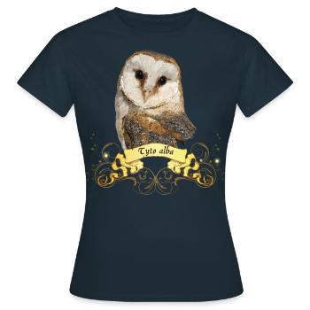 Chouette effraie - T-shirt Femme - marine - Devant - AI Model Female 172 dark (172cm)