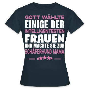 Schäferhund Geschenkidee - Deutscher Schäferhund - Frauen T-Shirt - Navy - Vorne - AI Model Female 172 dark (172cm)