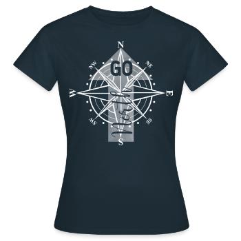 Go North white - Women's T-Shirt - navy - Front - AI Model Female 172 dark (172cm)
