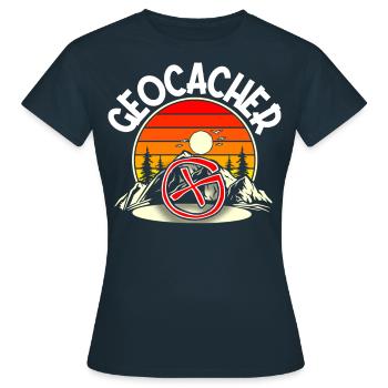 Geocacher Geocache Geocaching - Frauen T-Shirt - Navy - Vorne - AI Model Female 172 dark (172cm)