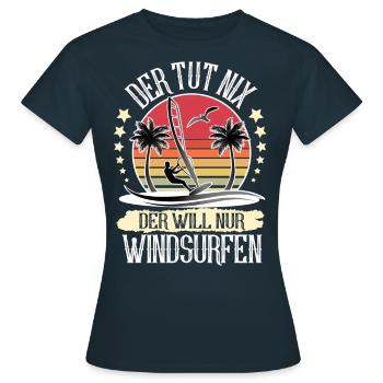 Windsurfen Windsurfer Windsurf - Frauen T-Shirt - Navy - Vorne - AI Model Female 172 dark (172cm)