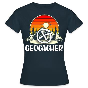 Geocaching Geocacher Geocache - Frauen T-Shirt - Navy - Vorne - AI Model Female 172 dark (172cm)