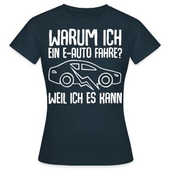 E-Auto Elektroauto - Frauen T-Shirt - Navy - Vorne - AI Model Female 172 dark (172cm)