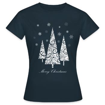 Arbres de noël arbre de noël joyeux noel - T-shirt Femme - marine - Devant - AI Model Female 172 dark (172cm)