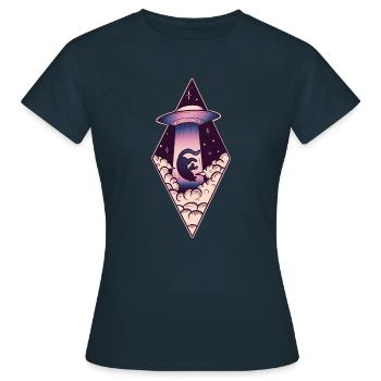 UFO Cat - Women's T-Shirt - navy - Front - AI Model Female 172 dark (172cm)