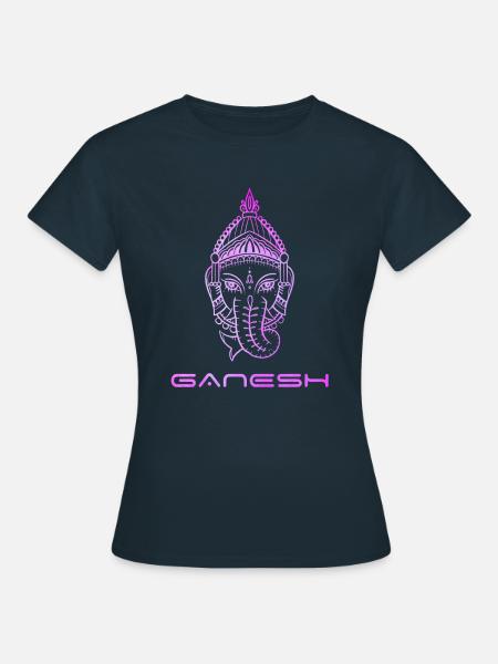 Ganesh - dessin ligne old-school tattoo - T-shirt Femme - marine