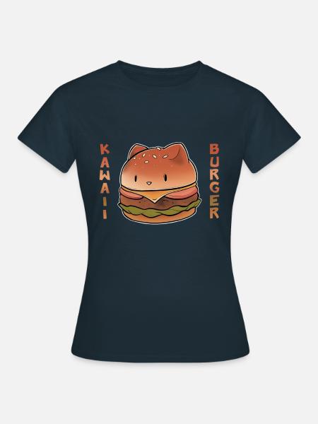 Katzen-Kawaii-Burger - Frauen T-Shirt - Navy