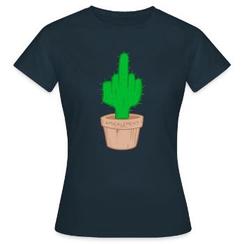 Cactus amicalement. - T-shirt Femme - marine - Devant - AI Model Female 172 dark (172cm)