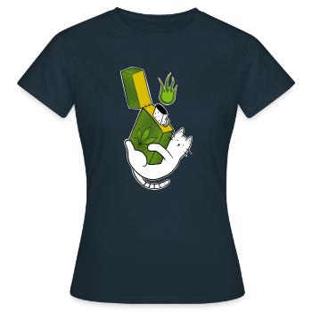 Chatnnabis ganchatman briquet cannabis - T-shirt Femme - marine - Devant - AI Model Female 172 dark (172cm)
