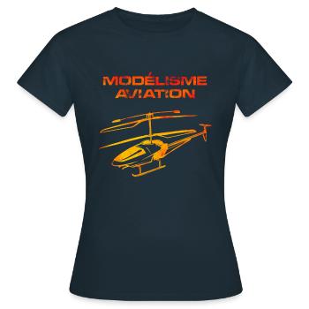 Modélisme aviation hélicoptère - T-shirt Femme - marine - Devant - AI Model Female 172 dark (172cm)
