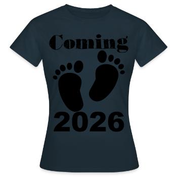 Annonce de Baby Feet à venir en 2026 - T-shirt Femme - marine - Devant - AI Model Female 172 dark (172cm)