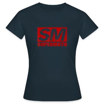 Motard Ride Moto Pilote Cooles SM Superm - T-shirt Femme - marine - Devant - AI Model Female 172 dark (172cm)