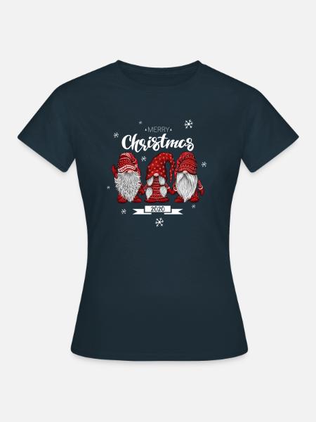 Weihnachten Xmas Gnomies 2020 Wichtel - Frauen T-Shirt - Navy