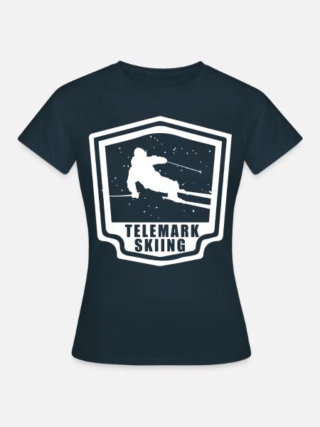 Telemark skiglede gave vintersport - T-skjorte for kvinner - marine