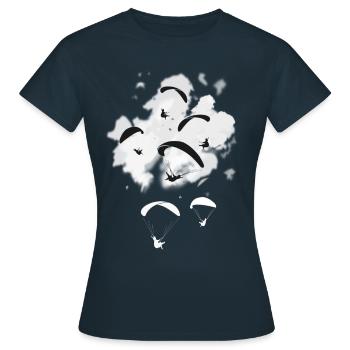 parapente - Chasseur de thermiques - T-shirt Femme - marine - Devant - AI Model Female 172 dark (172cm)