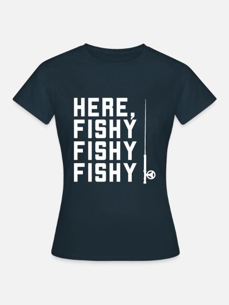 Fischen Angeln Angler Fischer - Frauen T-Shirt - Navy