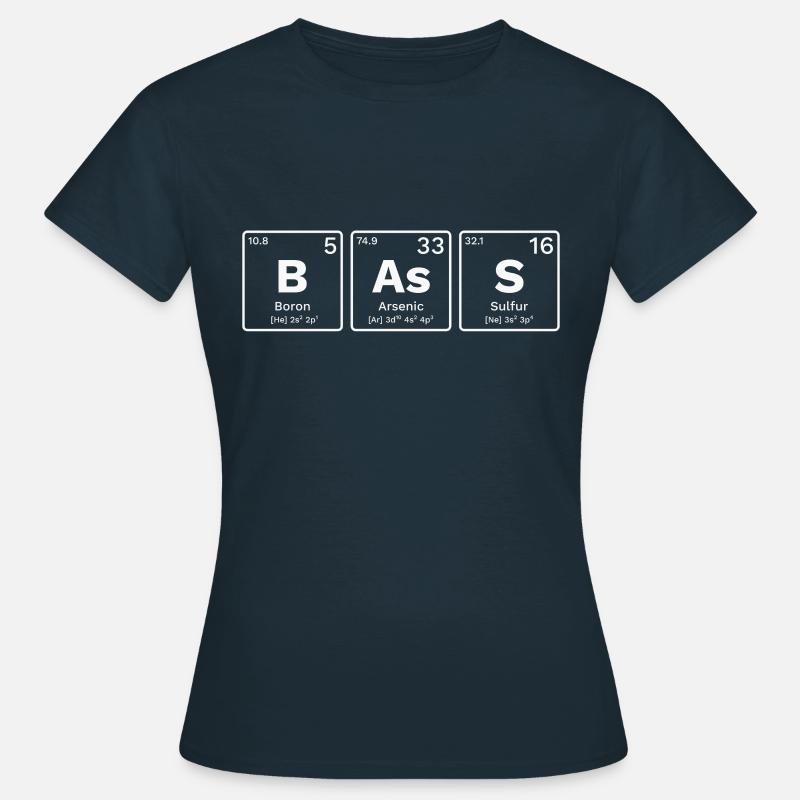 Bass Periodic Table Elements Science Nerds - Women's T-Shirt - navy