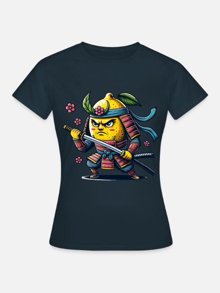 Kämpfende Zitrone Samurai Art - Frauen T-Shirt - Navy