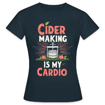 Cidre Making is my Cardio Apfelwein Funny - Frauen T-Shirt - Navy - Vorne - AI Model Female 172 dark (172cm)