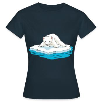 Eisbär Eisscholle Arktis Nordpol Kälte Gletscher - Frauen T-Shirt - Navy - Vorne - AI Model Female 172 dark (172cm)
