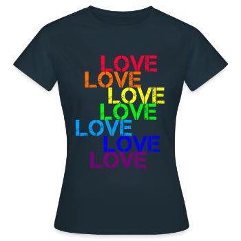 love CSD rainbow - T-shirt Femme - marine - Devant - AI Model Female 172 dark (172cm)