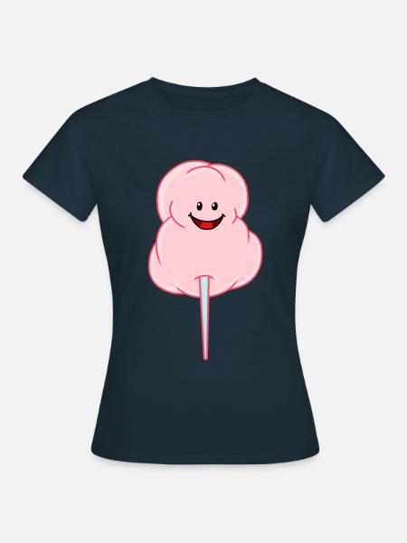 Süße Zuckerwatte Süßigkeiten Kinder naschen Kind - Frauen T-Shirt - Navy