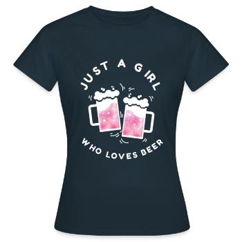 Girly Ladies Girls Party Beer Outfit Gift Idea - Women's T-Shirt - navy - Front - AI Model Female 172 dark (172cm)