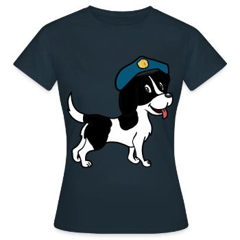 Hund Polizeihund Hunde Wachhund Haustiere Polizei - Frauen T-Shirt - Navy - Vorne - AI Model Female 172 dark (172cm)