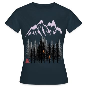 Nature sauvage Forêts Animaux de la forêt Animaux de la forêt Animaux animaux Nature - T-shirt Femme - marine - Devant - AI Model Female 172 dark (172cm)