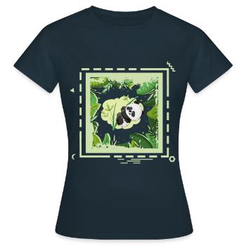 24 panda de la jungle - T-shirt Femme - marine - Devant - AI Model Female 172 dark (172cm)