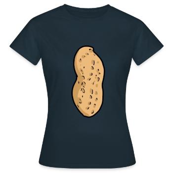 Erdnuss Nuss Nüsse Speise Nahrung Erdnüsse - Frauen T-Shirt - Navy - Vorne - AI Model Female 172 dark (172cm)