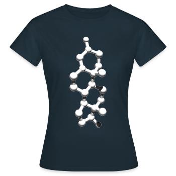 Fitness Nerd Testosteron Molekül - Frauen T-Shirt - Navy - Vorne - AI Model Female 172 dark (172cm)