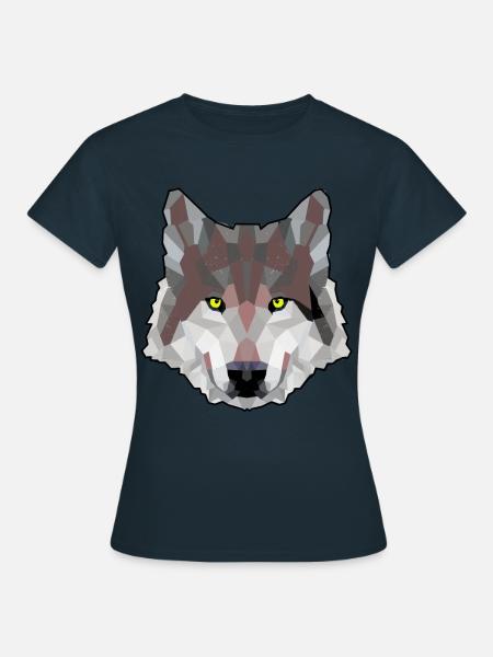 WILDNIS Wölfe Hund POLYGON WOLF Wildtiere - Frauen T-Shirt - Navy