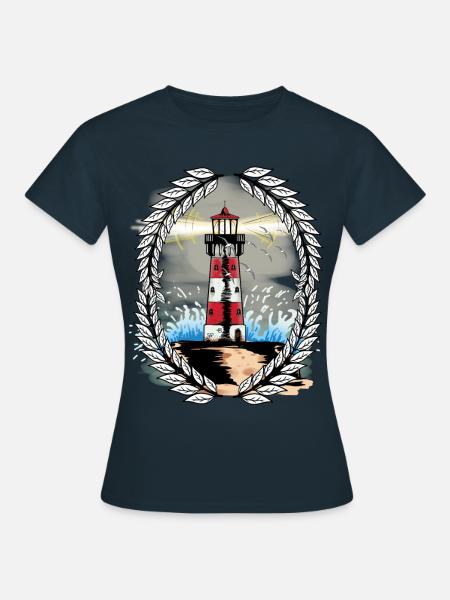 Albatross Moeven Leuchtturm Kueste Seemoeven - Frauen T-Shirt - Navy
